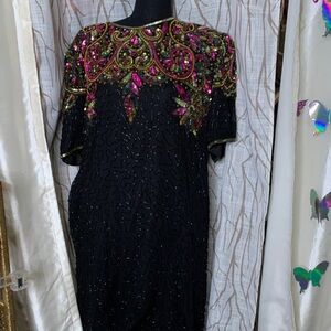 Vintage 1980S Elegant Black Sequin Dress